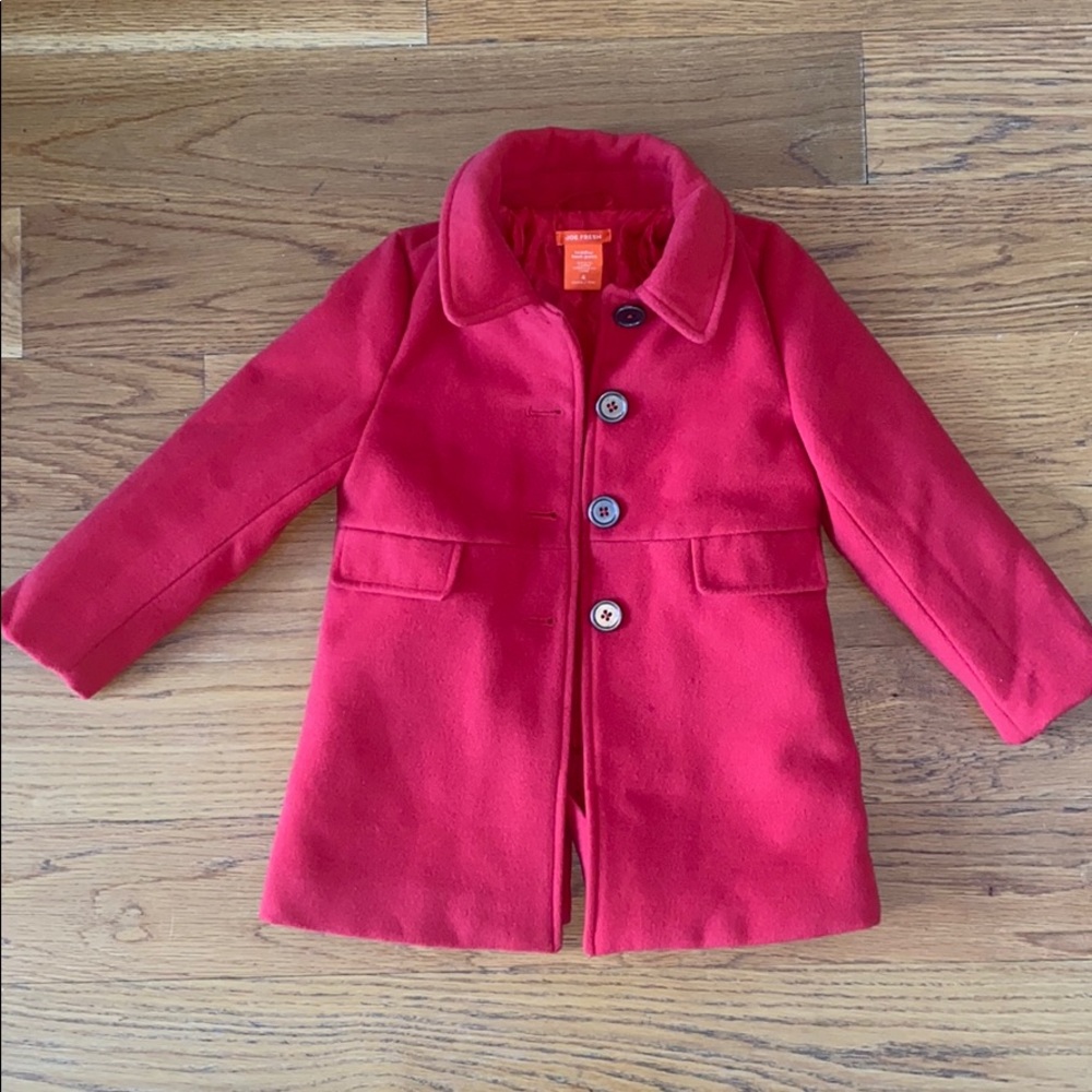 Red dressy winter coat